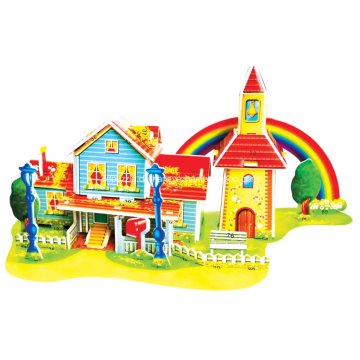 3D Regenbogen Haus Puzzle